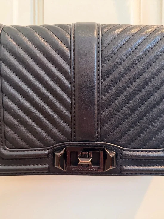 Rebecca Minkoff Black Quilted Leather Crossbody Bag - Picture 2 of 8